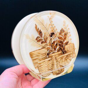 80s COLORFLO California Dried Flower Art Lucite Napkin Holder Vintage Handmade